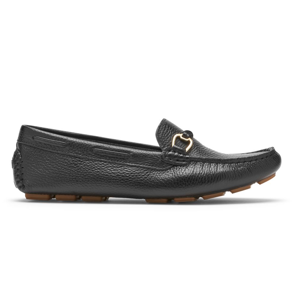 Rockport Bayview Driver - Womens Loafers - Black - NZ (ZMA-453978)